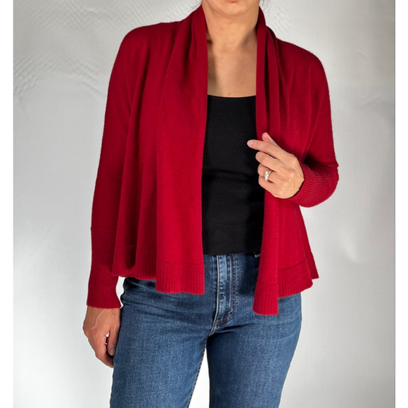 Alice + Olivia Womans Cardigan Red Shawl Collar Cardigan Sweater Wool Cashmere S - Picture 1 of 7